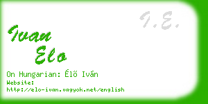 ivan elo business card